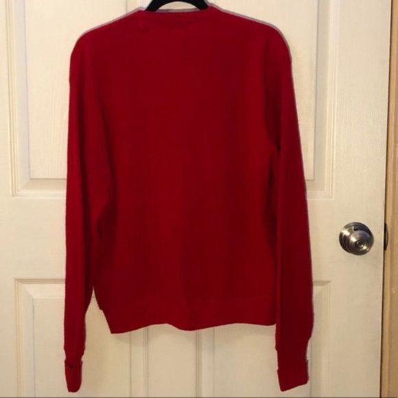 Lacoste Vintage 80's Red Cardigan Men Size L - Picture 8 of 11